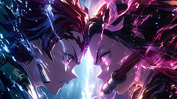 Demon Slayer, Demon Slayer: Kimetsu no Yaiba, Tanjiro Kamado, Nezuko Kamado HD wallpaper