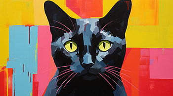 Vibrant Pop Art Black Cat, pop art, Black Cat, Animal, cat HD wallpaper