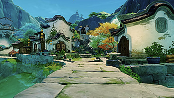 Genshin Impact : Serene Village Landscape, Genshin Impact HD wallpaper
