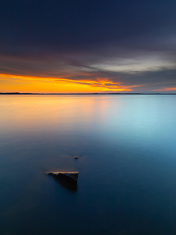 Nature, Sunset, Sea, Rock, Horizon, Stone HD phone wallpaper