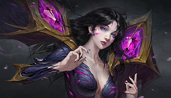 Kaisa, frumusete, fantasy, gorgeous, zhongguoduliu, girl, art, purple, superb, face HD wallpaper