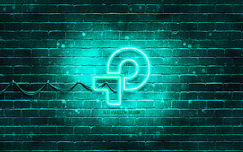 TP-Link turquoise logo, , turquoise brickwall, TP-Link logo, brands, TP-Link neon logo, TP-Link HD wallpaper