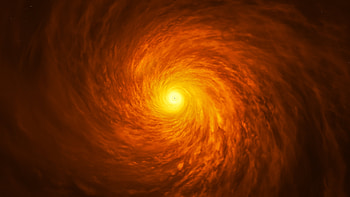 Spiral galaxy, space, orange HD wallpaper