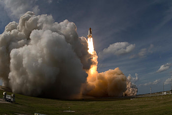 a new start, air, shuttel, sky, start, discover HD wallpaper