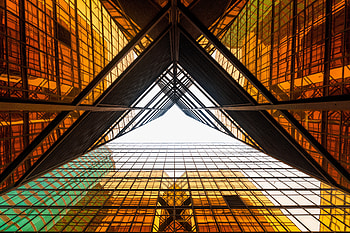 Golden facade, architecture, reflections, buildings HD wallpaper