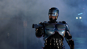 RoboCop , Futuristic artwork, High-tech city, Cybernetic hero HD wallpaper