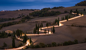 Tuscany, Landscape, , Italy, Road, Time Lapse HD wallpaper