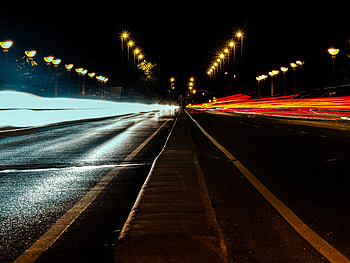 Night, Dark, Road, Illumination, Long-Term Exposure, Lighting HD wallpaper