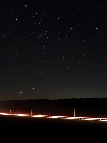 Stars, Night, Dark, Road, Backlight, Illumination HD phone wallpaper