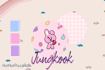 BTS Jungkook, pink, edit, PicsArt, BT21 HD wallpaper
