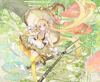 Witch, pink, atdan, anime, green, girl, manga, mushroom HD wallpaper
