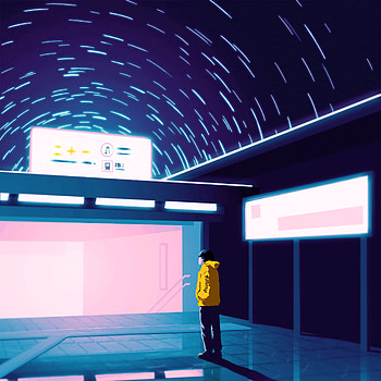 Art, Vector, Human, Person, Station, Output, Exit HD phone wallpaper