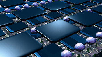 Abstract, Space, Balls, Squares HD wallpaper