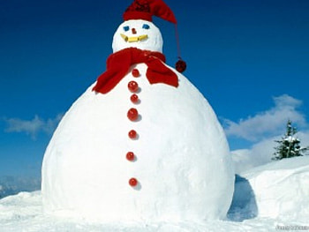 the daddy snowman!, snowman, red buttens, white, snow, clear HD wallpaper