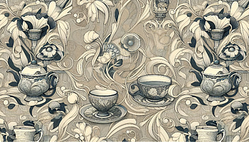Elegant Vintage Tea Cup Pattern, teacup, floral pattern, vintage design HD wallpaper