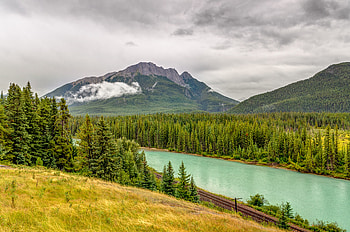 Nature, Rivers, Sky, Mountains, Clouds, Forest, Spruce, Fir HD wallpaper