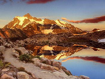 Nature, Water, Stones, Sky, Mountains, Clouds, Reflection, Shadows HD wallpaper