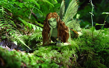 Magical fairy, fairy, leaves, fantasy, magical, green, grass HD wallpaper