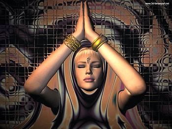 Prayer, meditative, adorned, woman, temple HD wallpaper