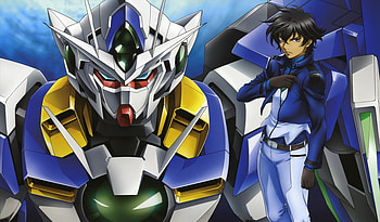 00 Qan [T] & Setsuna, blue, mecha, boy, setsuna, gundam HD wallpaper