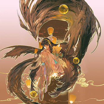 Anime, Honor of Kings, girl and big bird, cute HD phone wallpaper