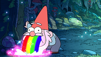 Gnome Puking Rainbows - Gravity Falls HD wallpaper
