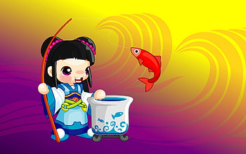 Vector, , Drawing, Bounce, Jump, Fish, China, Fisherman, Catching HD wallpaper