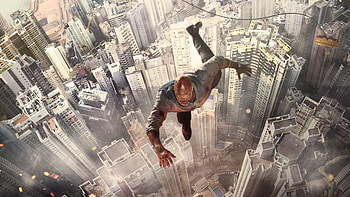 Dwayne Johnson Jumping Buildings , skyscraper-movie, 2018-movies, movies, dwayne-johnson HD wallpaper