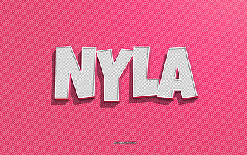 Nyla, pink lines background, with names, Nyla name, female names, Nyla greeting card, line art, with Nyla name HD wallpaper