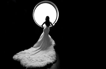 Black and White, white, black, dress, woman HD wallpaper