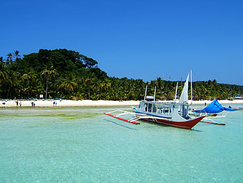 Nature, Sky, Beach, Boat, Tropics HD wallpaper