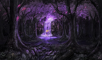 Fairy, Purple, Fantasy, Forest, Blonde, Magical, Tree HD wallpaper