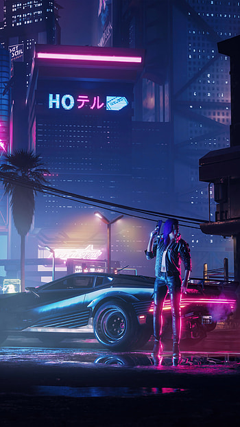 Cyberpunk 2077, Neon city, Samsung Galaxy S6 HD phone wallpaper