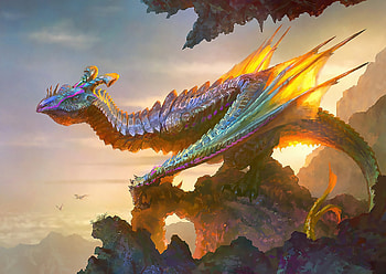 Rainbow dragon, wings, rainbow, fantasy, art, dragon, luminos, kotakan HD wallpaper
