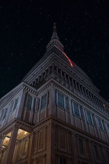 Cities, Night, Architecture, Building, Dark, Starry Sky HD phone wallpaper