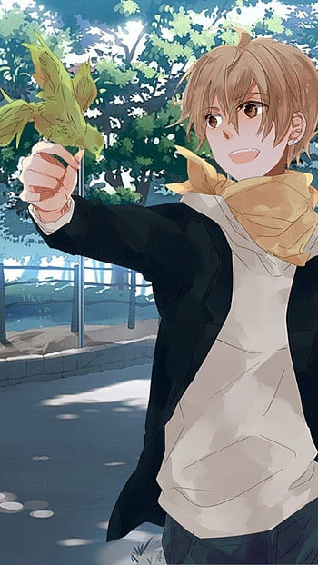 Anime Cute Boy, Cool Boy, Bird HD phone wallpaper