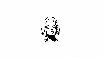 Marilyn Monroe Monochrome Minimal , marilyn-monroe, artist, artwork, digital-art, monochrome, black-and-white, white HD wallpaper