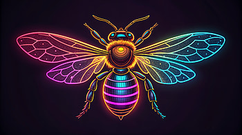 Neon Aurora Bumblebee — Ultra, bumblebee, bee, neon, digital illustration HD wallpaper