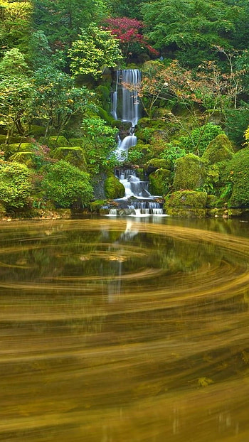 Waterfall view, waterfall, nature, japan HD phone wallpaper