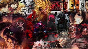 AA-CrossOver, Uchiha Clan, Attack on Titan, Akatsuki (Naruto), Anime, crossover HD wallpaper