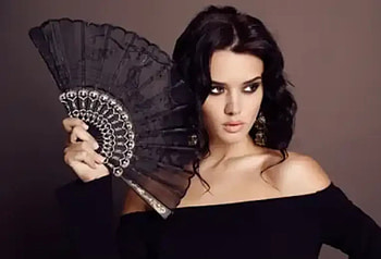 ღ, Handfan, Woman, Model, Makeup HD wallpaper