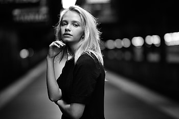 Black & White, woman, model HD wallpaper