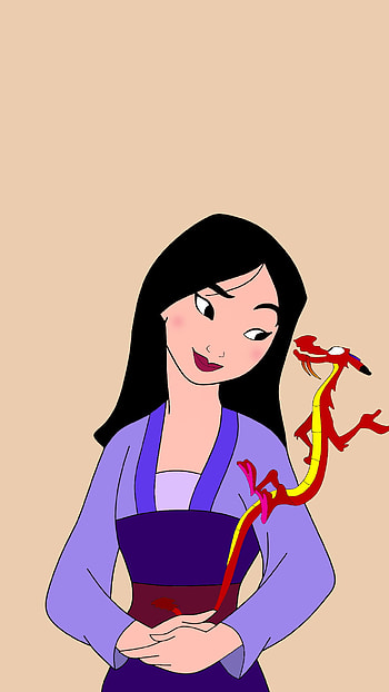 Mulan, pretty, cartoon, disney, princess, dragon HD phone wallpaper