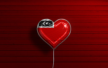 I Love Besut District, , realistic balloons, red wooden background, Day of Besut District, malaysian states, flag of Besut District, Malaysia, balloon with flag, States of Malaysia, Besut District flag, Besut District HD wallpaper