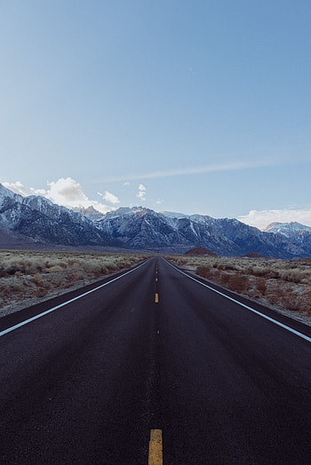 Landscape, Nature, Mountains, Road, Asphalt, Straight, Long Away, Far Away HD phone wallpaper