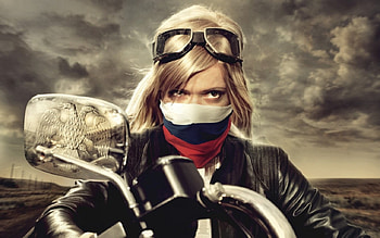H1N1 affected, flu, swine, bike, girl, motor HD wallpaper