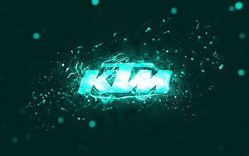 KTM turquoise logo, , turquoise neon lights, creative, turquoise abstract background, KTM logo, brands, KTM HD wallpaper