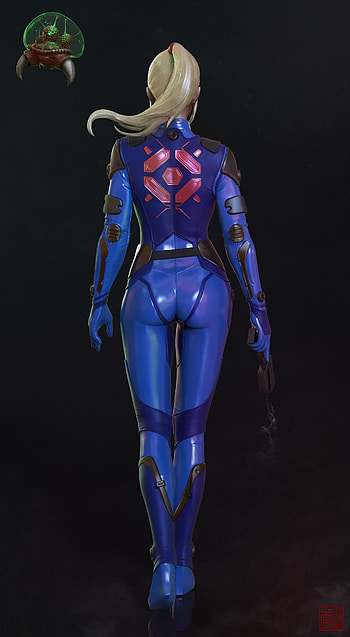 Closeup. Metroid. Zero suit Zbrush sculpt HD phone wallpaper