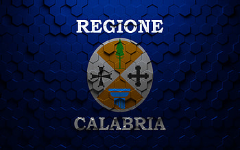 Flag of Calabria, honeycomb art, Calabria hexagons flag, Calabria, 3d hexagons art, Calabria flag HD wallpaper
