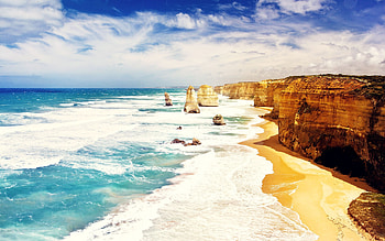 Twelve Apostles, Beach , Australia , Coastal beauty HD wallpaper